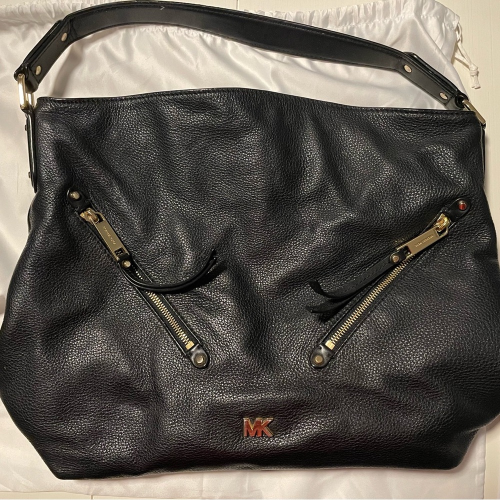 Michael Kors Black Leather Shoulder Bag